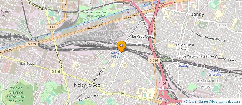 localisation de l'entreprise SYND.COPR. 56 AV. AUGUSTE BLANQUI 93 BON à NOISY-LE-SEC