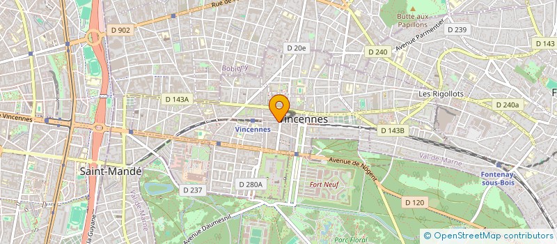 localisation de l'entreprise SYND.COPR. 6 R DES DEUX COMMUNES 94 VINC à VINCENNES