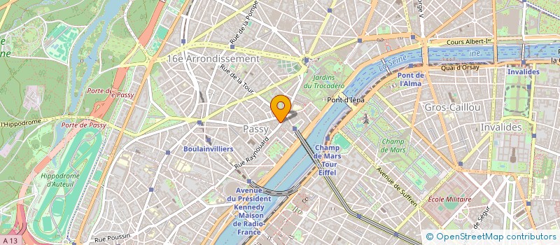 localisation de l'entreprise SYND COPR 6 R RAYNOUARD PARIS 16  PARIS