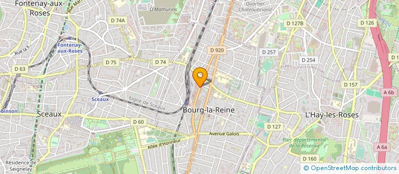 localisation de l'entreprise SYND.COPR. 62 64 BD MAL JOFFRE à BOURG-LA-REINE