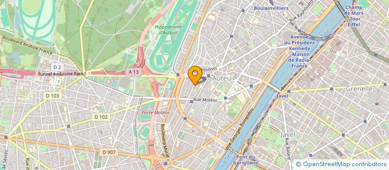 localisation de l'entreprise SYND.COPR. 64-66-68 RUE BELLEVUE BOULOGN  PARIS