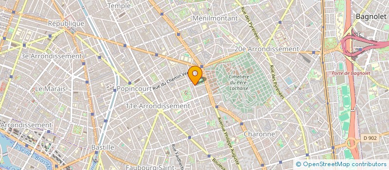 localisation de l'entreprise SYND.COPR. 66 68 FOLIE REGNAULT P11 REP  PARIS