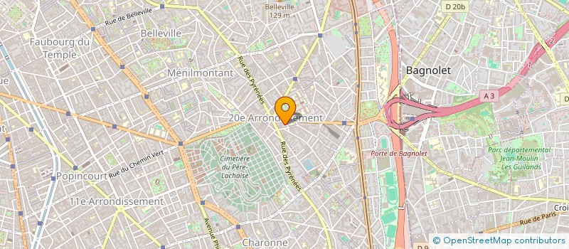 localisation de l'entreprise SYND.COPR. 7 RUE DU CHER 75020  PARIS RE  PARIS