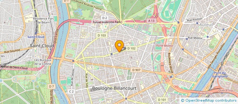 localisation de l'entreprise SYND.COPR. 70 BD JEAN JAURES 92 BOULO à BOULOGNE-BILLANCOURT