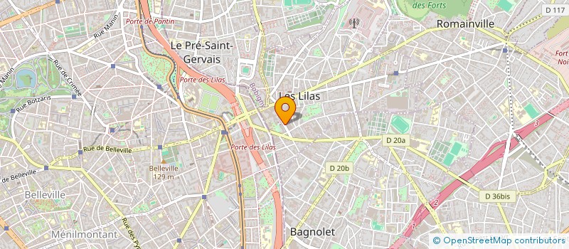 localisation de l'entreprise SYND.COPR. 73 75 RUE GABRIEL PERI 93 à LES LILAS
