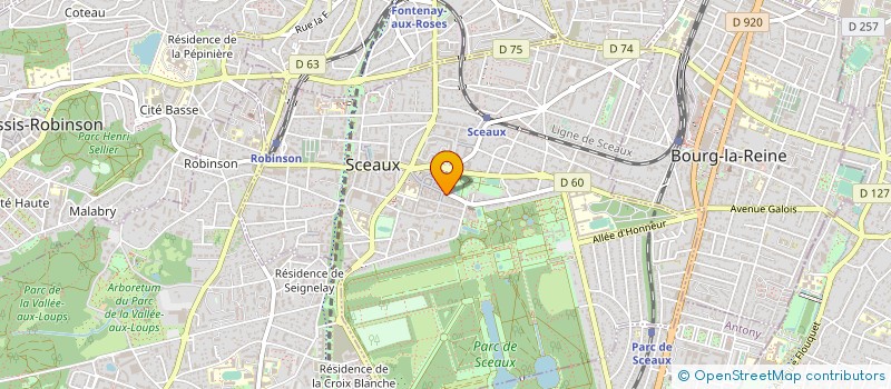 localisation de l'entreprise SYND.COPR. 74 AV ARISTIDE BRIAND 92 ANTO à SCEAUX