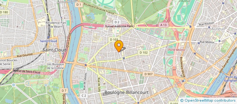 localisation de l'entreprise SYND.COPR. 74 RUE ESCUDIER 92 BOULOGNE à BOULOGNE-BILLANCOURT