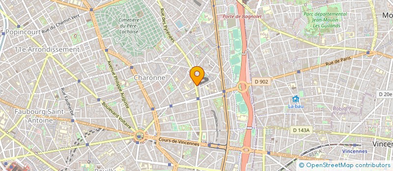 localisation de l'entreprise SYND.COPR. 78 RUE DES PYRENEES  PARIS 20  PARIS