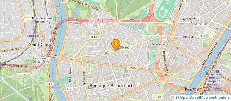 localisation de l'entreprise SYND.COPR. 86 RTE DE LA REINE 92 BOULO à BOULOGNE-BILLANCOURT