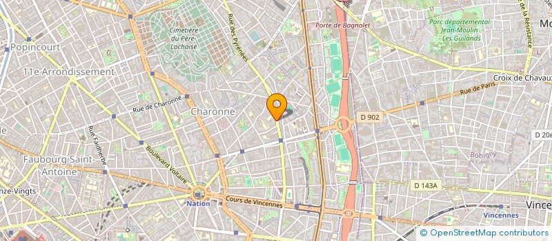 localisation de l'entreprise SYND.COPR. 89 A RUE DES PYRENEES 75020 P  PARIS