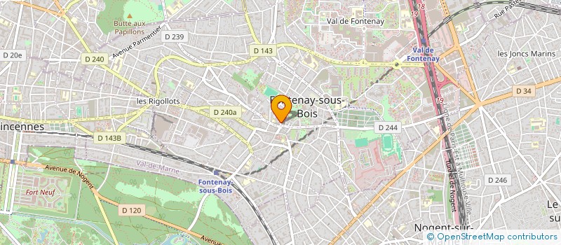 localisation de l'entreprise SYND.COPR. 9 RUE DE ROSNY 94    FONTENAY à FONTENAY-SOUS-BOIS