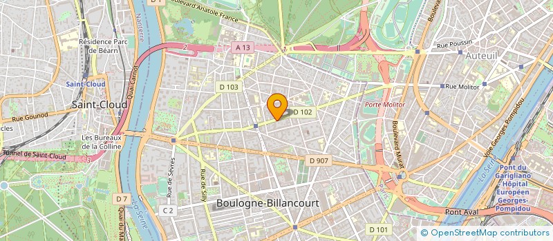 localisation de l'entreprise SYND.COPR. 92 B AV VICTOR HUGO 92 BOULO à BOULOGNE-BILLANCOURT