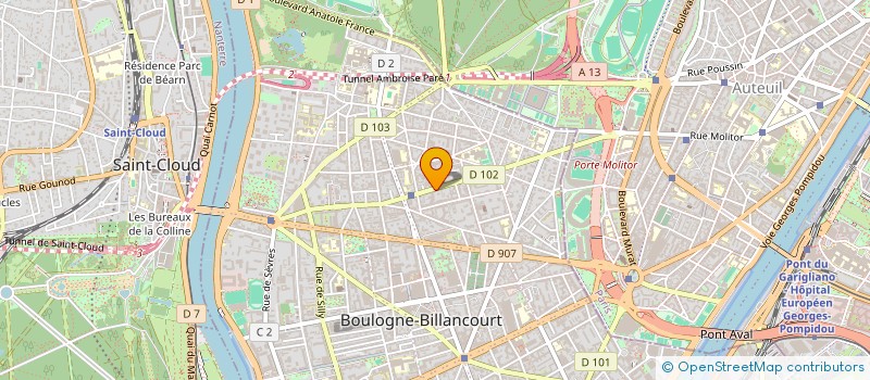 localisation de l'entreprise SYND.COPR. 96 RUE DU DOME 92    BOULOGNE  BOULOGNE-BILLANCOURT