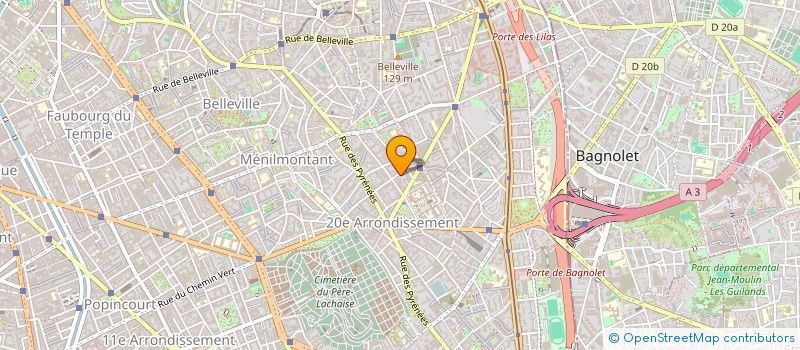 localisation de l'entreprise SYND.COPR. 98 100 RUE ORFILA PARIS 20 RE  PARIS