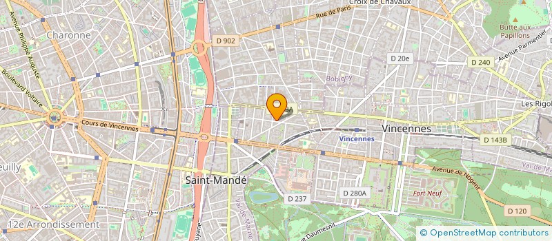 localisation de l'entreprise SYND.COPR. DU 1 RUE EUGENE BLOT 94 VINCE à VINCENNES