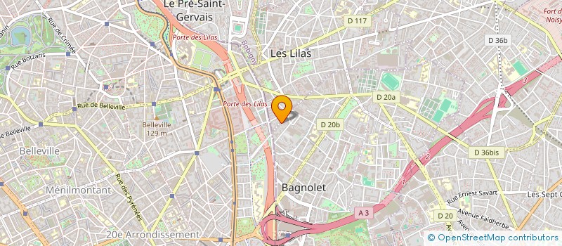 localisation de l'entreprise SYND.COPR. DU 104 R DE NOISY LE SEC 93 B à BAGNOLET