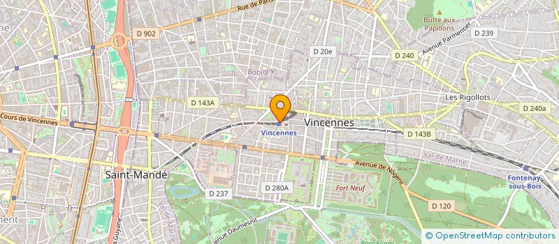 localisation de l'entreprise SYND.COPR. DU 14 AV AUBERT 94300 VINCENN à VINCENNES