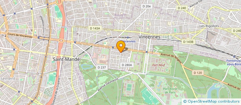 localisation de l'entreprise SYND.COPR. DU 14 RUE DES VIGNERON à VINCENNES