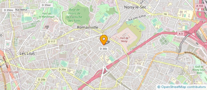 localisation de l'entreprise SYND.COPR. DU 15 BD ARISTIDE    BRIAND 9  ROMAINVILLE