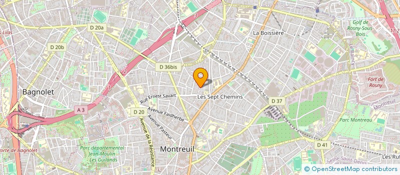 localisation de l'entreprise SYND.COPR. DU 16 RUE DES CHANTEREINES 93 à MONTREUIL