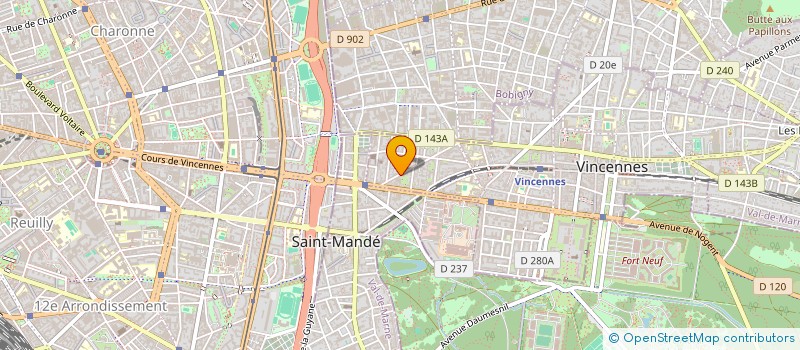 localisation de l'entreprise SYND.COPR. DU 18 RUE DE VIGNERON à VINCENNES