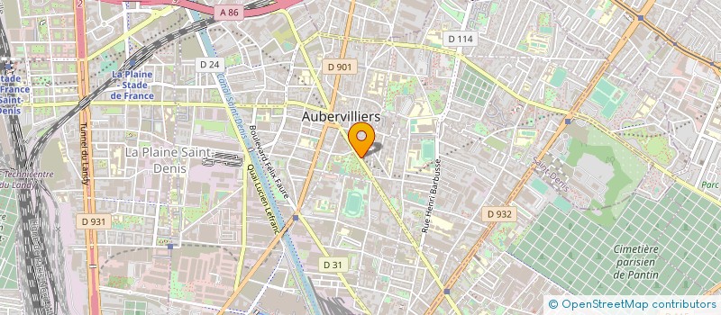 localisation de l'entreprise SYND.COPR. DU 2 RUE P V COUTURIER 93 AUL à AUBERVILLIERS