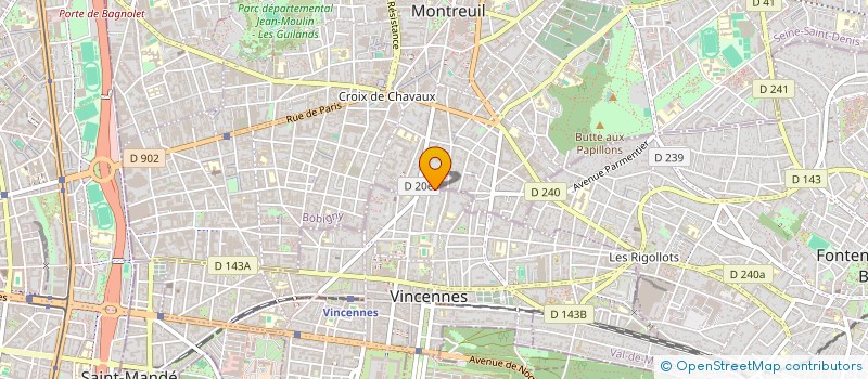 localisation de l'entreprise SYND.COPR. DU 21 RUE DE LA SOLIDARITE à VINCENNES