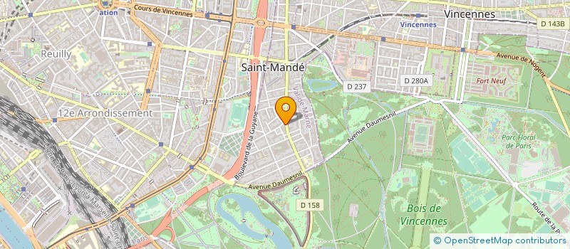 localisation de l'entreprise SYND.COPR. DU 24 AV DAUMESNIL   PARIS 12 à SAINT-MANDE