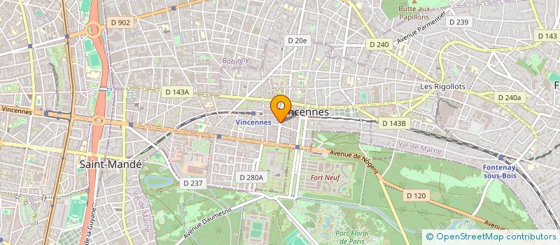localisation de l'entreprise SYND COPR DU 25 AV DU CHATEAU à VINCENNES