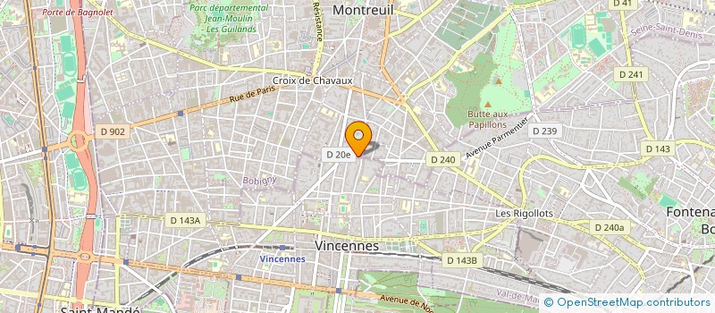 localisation de l'entreprise SYND.COPR. DU 28 B RUE BUFFON 93 MONTREU à MONTREUIL