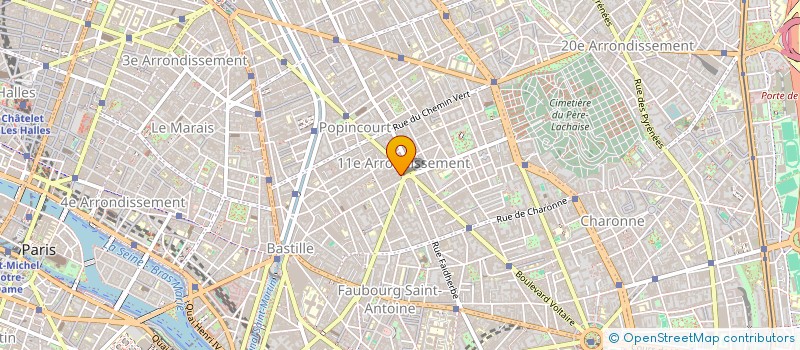 localisation de l'entreprise SYND.COPR.DU 3 PLACE LEON BLUM 75011 PARIS  PARIS