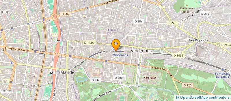 localisation de l'entreprise SYND.COPR. DU 30 AV. AUBERT 94 VINCENNE à VINCENNES