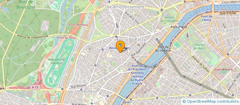 localisation de l'entreprise SYND.COPR. DU 39 RUE DE BOULAINVILLIERS  PARIS