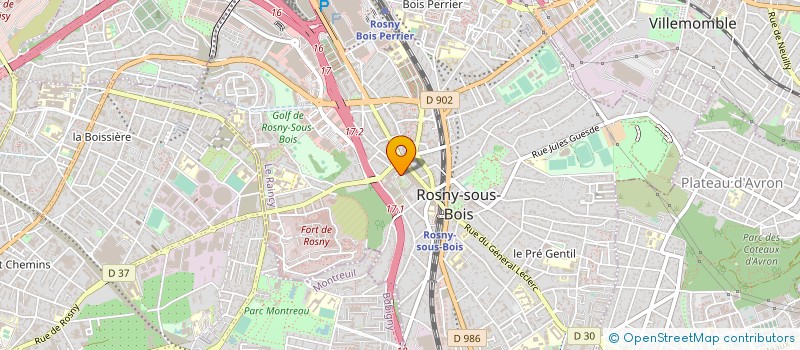localisation de l'entreprise SYND.COPR. DU 4-24 PLACE CARNOT 93 ROSNY à ROSNY-SOUS-BOIS