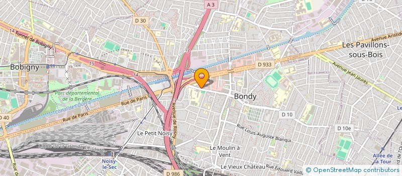 localisation de l'entreprise SYND.COPR. DU 44 AVE CARNOT 93  BONDY RE  BONDY