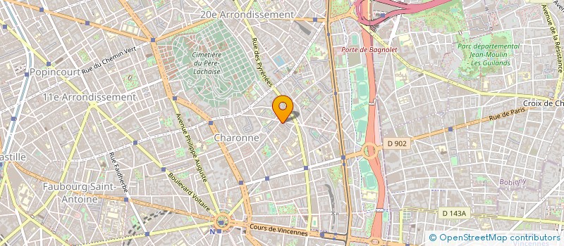 localisation de l'entreprise SYND.COPR. DU 46 A 56 RUE DES   ORTEAUX  PARIS