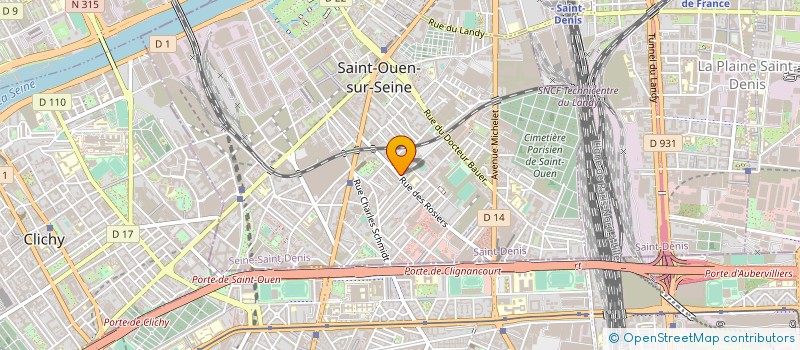localisation de l'entreprise SYND.COPR. DU 52 RUE ARAGO 93 ST OUEN à SAINT-OUEN-SUR-SEINE