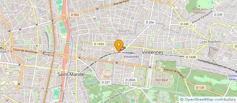 localisation de l'entreprise SYND.COPR. DU 56 AV. AUBERT 94 VINCENNE à VINCENNES
