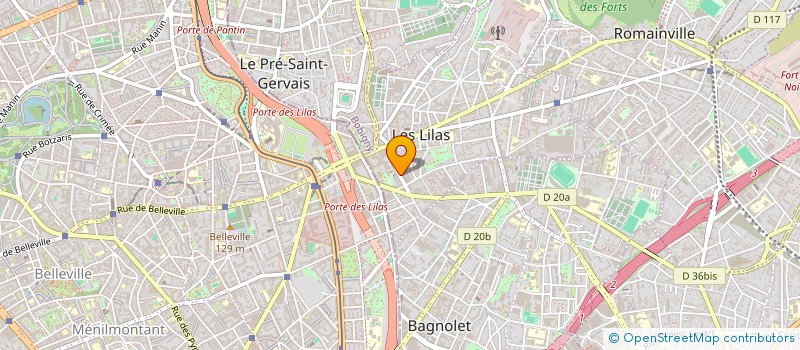 localisation de l'entreprise SYND COPR DU 56 B RUE OLIVIER METRA 75 à LES LILAS