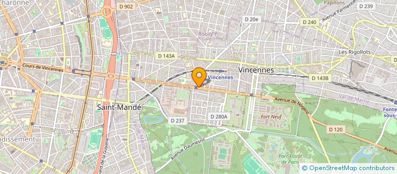localisation de l'entreprise SYND.COPR. DU 74 76 AV DE PARIS 94 VINCE à VINCENNES
