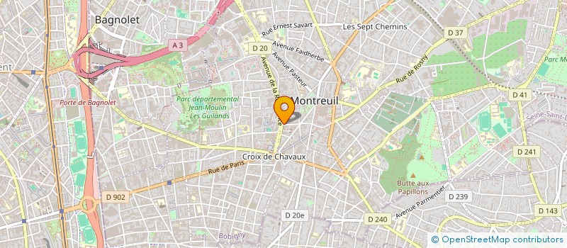 localisation de l'entreprise SYND COPR DU 75 RUE DES PRAIRIES 75020 P  MONTREUIL