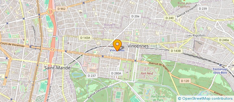 localisation de l'entreprise SYND.COPR. DU 9 RUE VILLEBOIS MAREUIL à VINCENNES