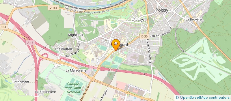 localisation de l'entreprise SYND.COPR. DU 91B ET 91T AV DE  LA MALAD  POISSY