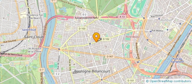 localisation de l'entreprise SYND.COPR. DU 94 BD JEAN JAURES 92 BOULO à BOULOGNE-BILLANCOURT