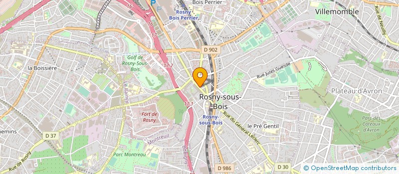 localisation de l'entreprise SYND.COPR. RES 10000 ROSIERS 85 RUE LAVO à ROSNY-SOUS-BOIS