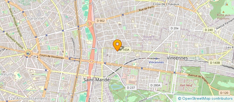 localisation de l'entreprise SYND.COPR. RES MONTEBELLO 24 R. G. HUCHO à VINCENNES