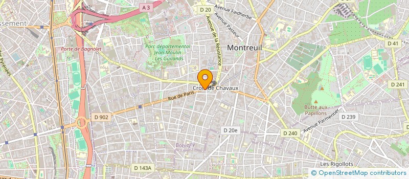 localisation de l'entreprise SYND COPR13-17 RUE PAUL BERT à MONTREUIL