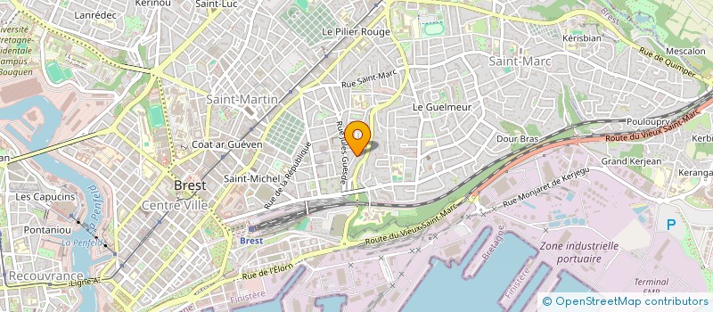 localisation de l'entreprise SYND COPRO 25 RUE FRANCOIS RIVIERE à BREST