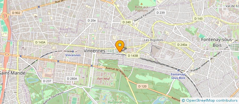 localisation de l'entreprise SYND COPRO 3 R DES SABOTIERS A VINCENNES à VINCENNES