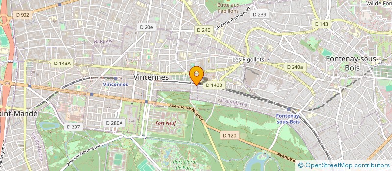 localisation de l'entreprise SYND COPRO 58 AV PIERRE BROSSOLETTE à VINCENNES